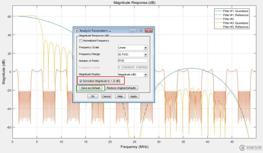 如何實(shí)現(xiàn)Matlab fvtool濾波器頻響的幅度顯示歸一化